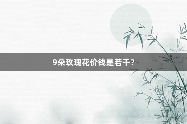 9朵玫瑰花价钱是若干？